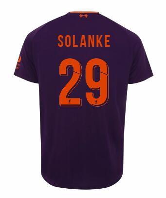 18-19 Liverpool DOMINIC SOLANKE 29 UCL Away Soccer Jersey Shirt